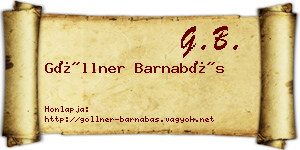 Göllner Barnabás névjegykártya